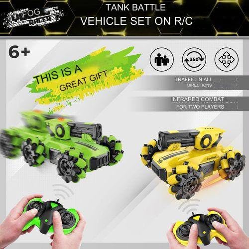FIPPYO Remote Controllers 2.4ghz Battle Tank Infrared Remote Control Car Toys Monster Control Shooting Tank Game Set - 2 Piece Set 2
