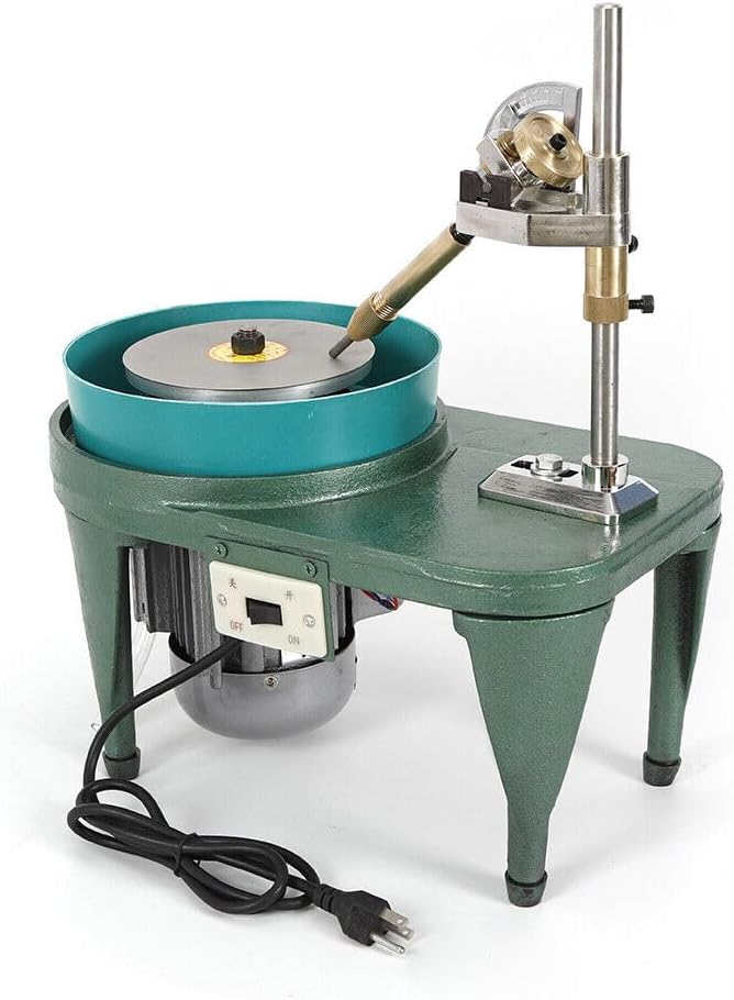 Gem Faceting Machine, 2800RPM Jade Jewelry Cutting Grinding Machine Jewelry Polisher, Diamond Plated Grinding Disc, for Cutting, Carving, Drilling, Grinding, Polishing, Cleaning