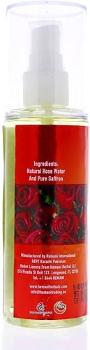 Miniatura 2 de Hemani Spray de agua de rosas con azafrán, refrescante niebla facial y tóner totalmente natural, 4.1 onzas líquidas