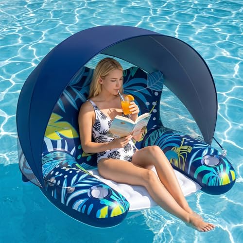 Siège de piscine Shyllin avec matelas gonflable pour bronzer sur l'eau