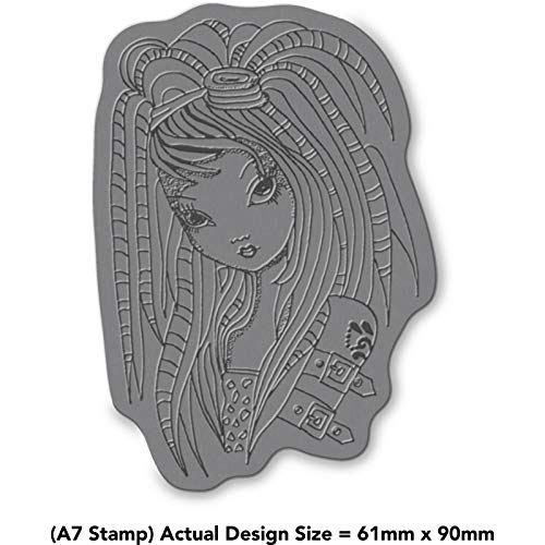 'Manga Style Girl' Rubber Stamp - Unmounted Design for Crafting & Scrapbooking, A7 (RS00006171)