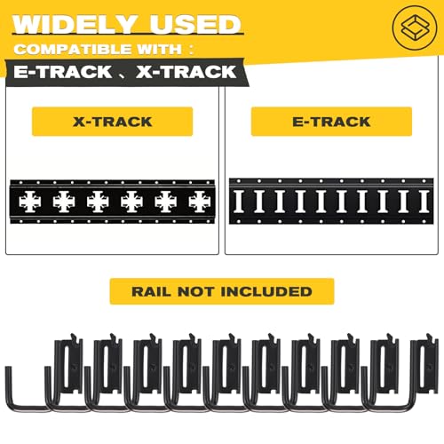 Image of E Track Accessories, 10 Pack 2.8 Inch Heavy Duty J Hooks Trailer Storage