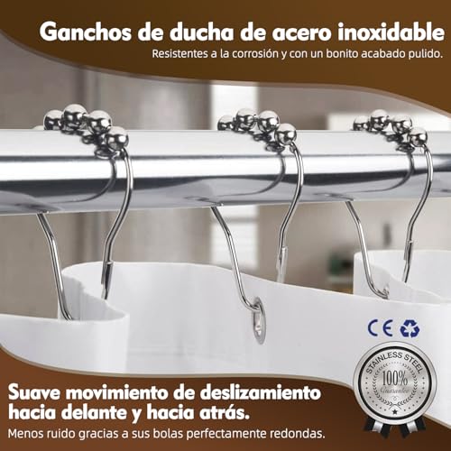 La Mejor Lista de Cortinas, ganchos y revestimientos de ducha más recomendados. 15 Imagen adicional