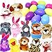 JOYIN 12 Stück Gefüllte Ostereier mit 12 Mini Plüsch Schlüsselanhänger, Ostern Schlüsselkette Plüschtiere Spielzeug，Baster Stuffer für Kinder Osterei Jagd Filler Stuffer Party Geschenk