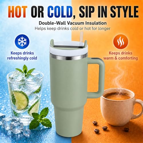 Image of Pandance 4 Pack 40 oz Tumbler with Handle and Straw Bulk, Pastel Mix