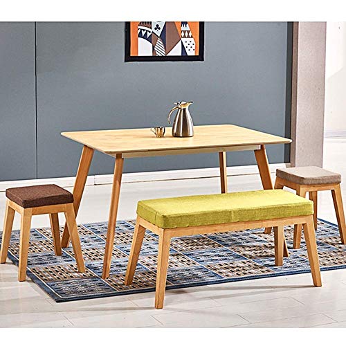 Taburete de comedor robusto en madera maciza ideal como banco de cama estable 2