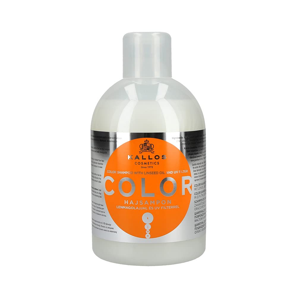 Kallos KJMN Color Vitalizing Shampoo with linseed oil and UV filter for color treated and damaged hair 1000 ml - 33,81 Fl Oz