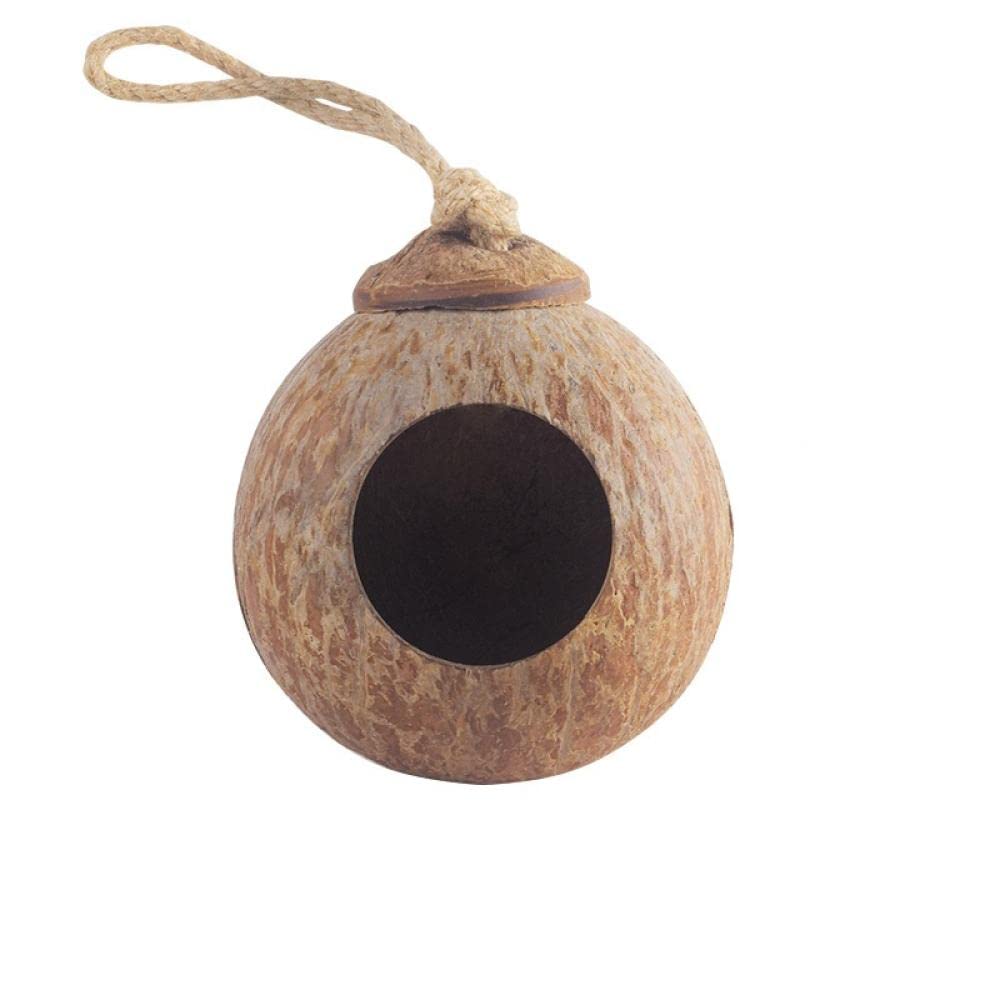 Hamster Hängematte Kleine Haustier Kokosnuss Käfige Haustier Käfig for Hamster Meerschweinchen Eichhörnchen Holz Haus,Vogelnester(A)