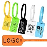 Pobsuier 100Pcs Custom Logo Tag Zip Ties Off Plastic Security White Clothes Shoe Brand Hanging Label Tags 300mm/11.8'