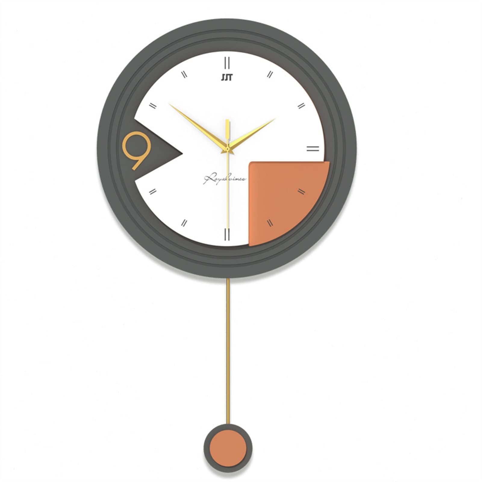 Horloge murale moderne à piles pour salon avec décoration légère et chic