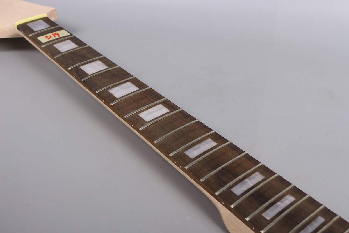 Manico per Chitarra baritono 22 Tasti Scala da 30 Pollici Legno di Acero con Tastiera per Chitarra in Palissandro Blocco intarsio Testa a Paletta