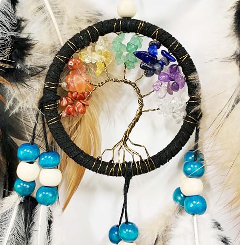 Large Dream Catchers for Bedroom Adult Brown Boho Dream Catcher Wall Decor Tree of Life Suncatcher Hanging for Boys Teen Room Decor Dorm Living Room Hanging Decoration Festival Gifts - Image 5