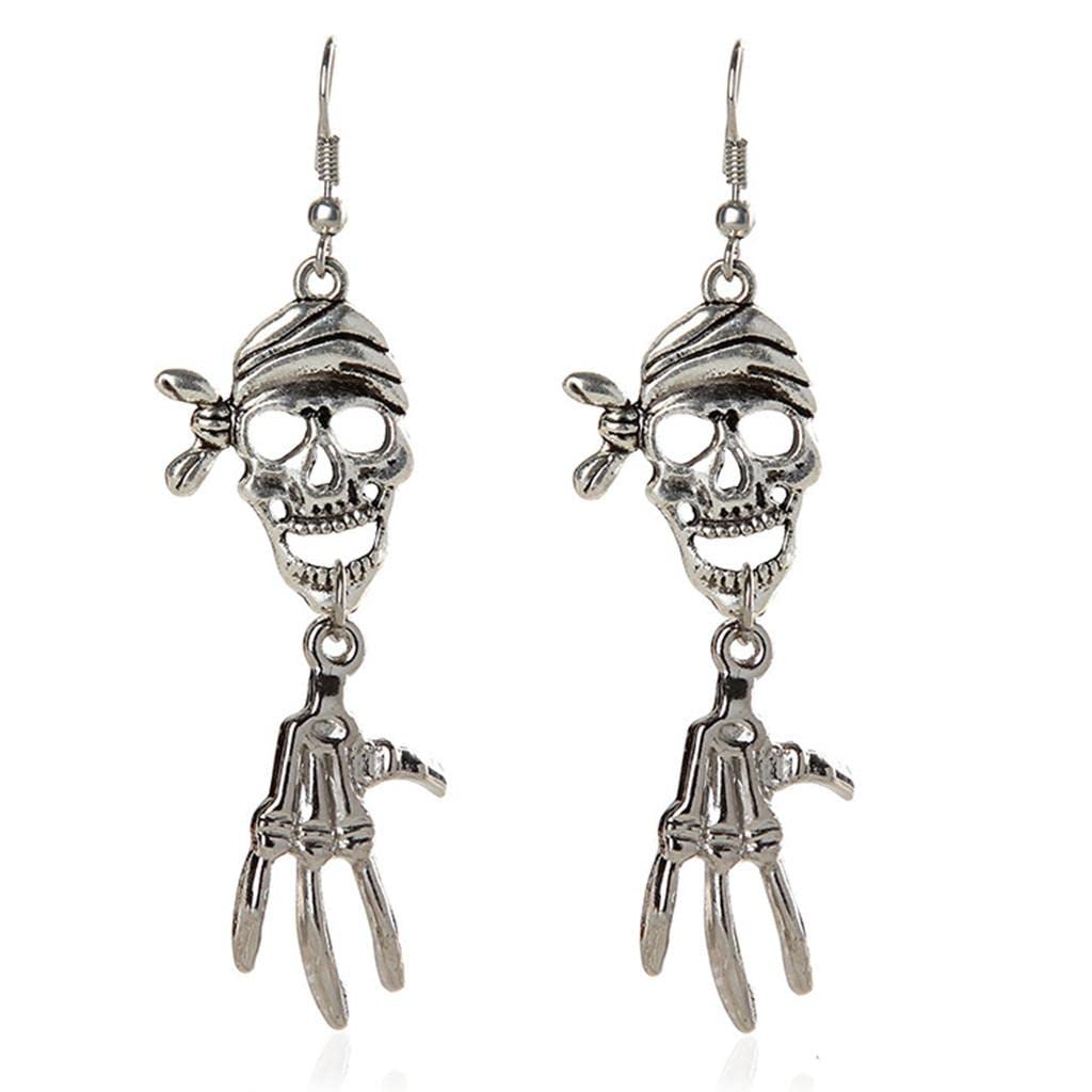 CALANDIS® Women Girl Antique Silver Skull Dangle Earrings Halloween Jewelry Gift (B09ZTXN1KJ) Amazon Price History, Amazon Price Tracker