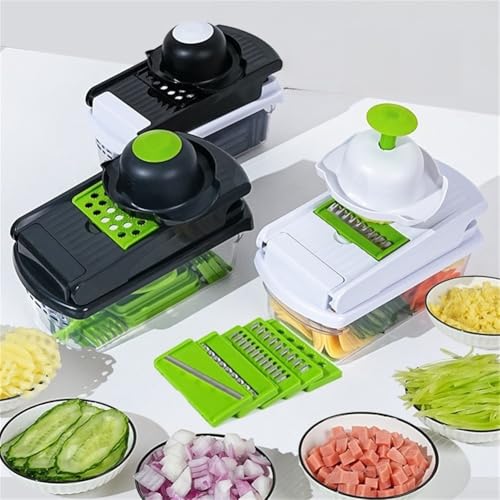 Compact and Efficient Vegetable Cutter with 7 Blades for Slicing, Dicing, and Grating in Your Kitchen (Gray) - Image 4