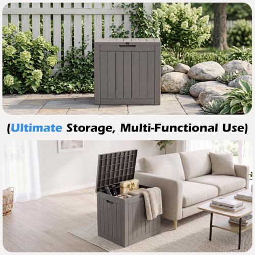 Image of Outdoor Storage Box Waterproof, 32 Gallon Deck Box for Patio Storage