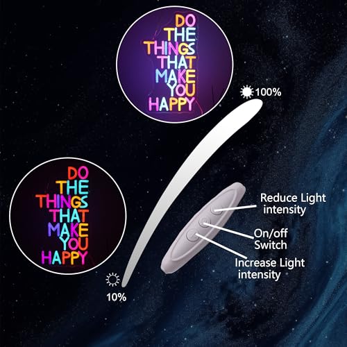 Image of Do The Things That Make You Happy Neon Sign For Classroom Decor LED Classroom Lighting Wall Art Decor Holiday Birthday Gift