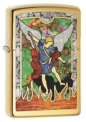 Encendedor Zippo Saint Michael High Polish Brass