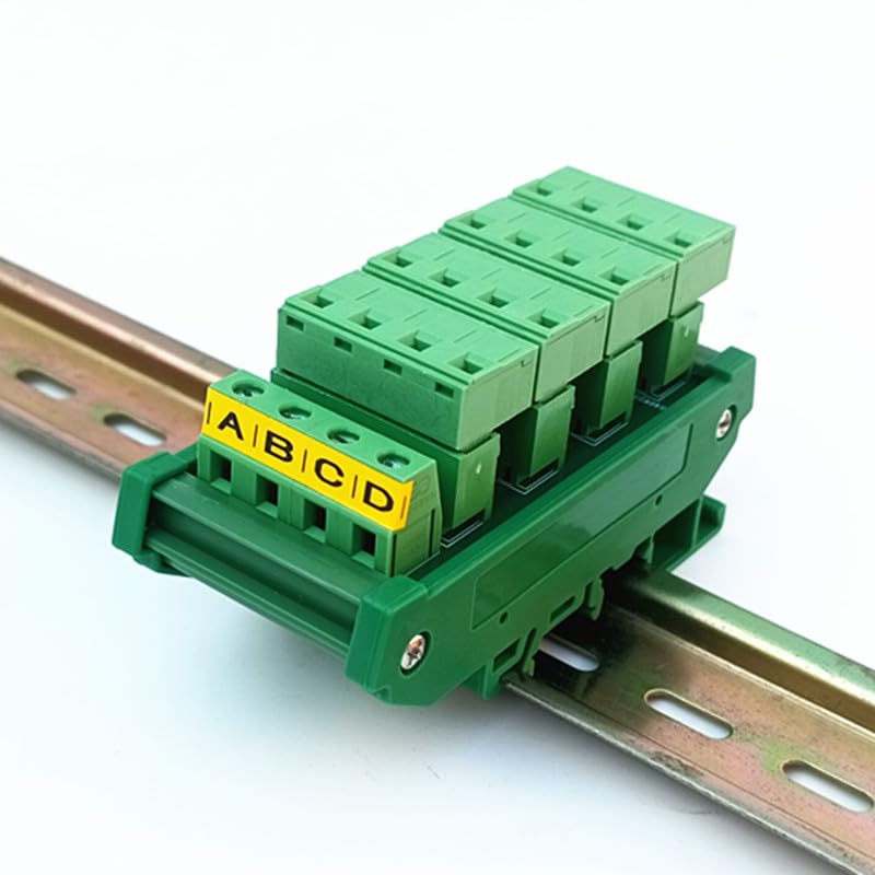 Slim DIN Rail Mount 10A/300V 5x4 Position Pluggable Screw Terminal Block Distribution Module.