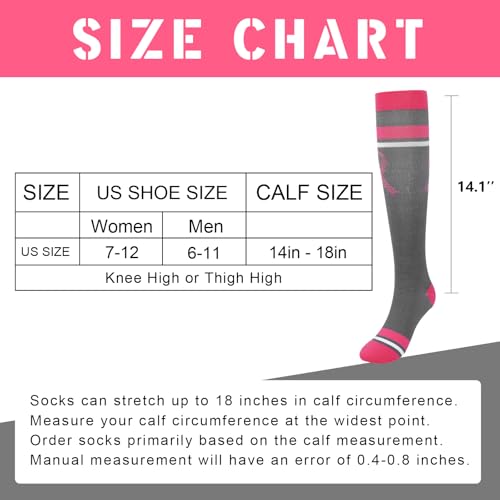 Image of Junely Compression Socks for Women Knee High Festival for Running Athletic Nurses Pregnant Women Work Support Travel Flight