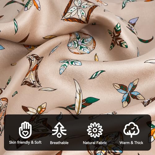 Satin Silk Scarf for Women: Fashion Silk Lightweight Hair Wraps - Washable Multi-Purpose Scarve for Women Aged 25-45 Wear - Outdoor Wedding Party Meeting 21 In4