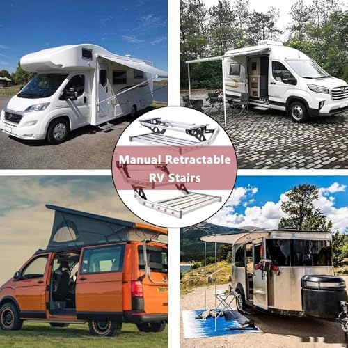 LED RV Step - Foldable Aluminum Alloy Steps for Trailers, Non-Slip Design, Heavy-Duty Steel Plate, Ideal for Campers & RVs - 1-Step Portable Access Solution