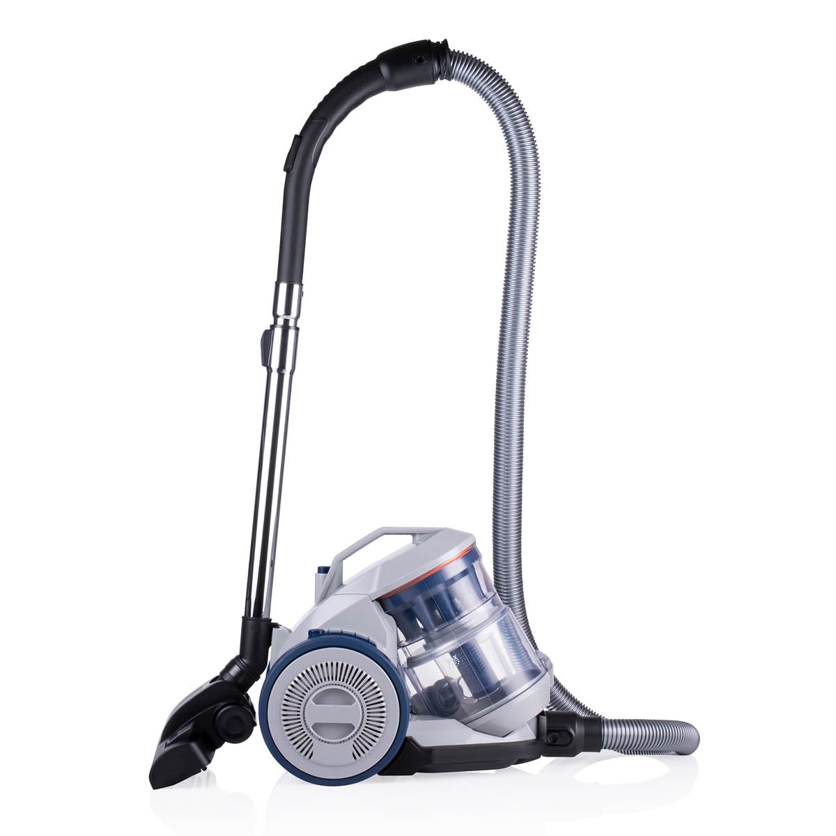 Dirt Devil Staubsauger ohne Beutel DD2501 - Bodenstaubsauger 850W - HEPA 12 Filter - 7.5M Reichweite - mit Combibrush, Versenkter Bürste und Parkettbürste - 5.5KG - Staubsammelbox 1.5L - Grau/Bl
