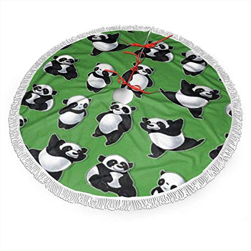 Niedlicher Panda trägt Weihnachtsbaum-Rock-klassische Feiertags-Dekorationen 30 36 48 Inc., Plüsch-Weihnachtsbaum-Rock-Goldrot für