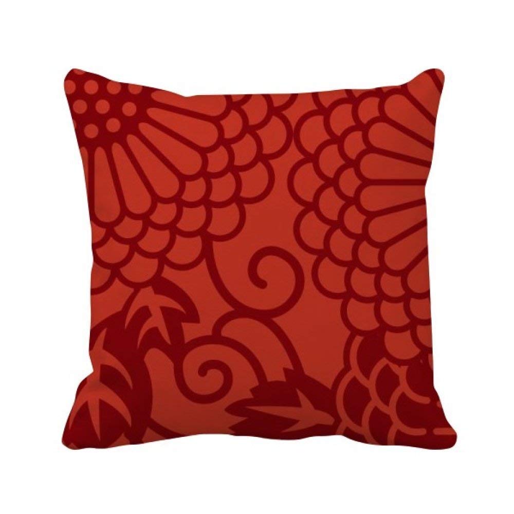 Oreiller japonais motif fleurs housse de coussin decoration asiatique multicolore 40x40