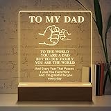 Funnli Dad Gifts from Daughter Son, Engraved Night Light Gifts for Dad, 15CM*18CM Night Lamp Dad Birthday Gifts, Fathers Day Anniversary Birthday Gifts for Dad from Kids Wife