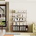 zofiauai Tall Large Bookshelf with Sliding Doors, 5 Tier Long Wood Bookcase, Mid Century Modern Book Shelf with Storage, Arched Fluted Display Shelf for Office, Living Room, Bedroom, Walnut
