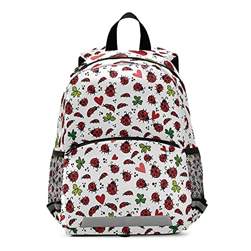 Mnsruu Sac à dos pour enfants, cartable motif floral avec coccinelles pour garçons et filles