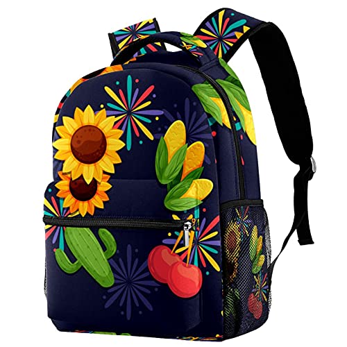 Sac à dos d'école décontracté multicolore pour étudiant et étudiante