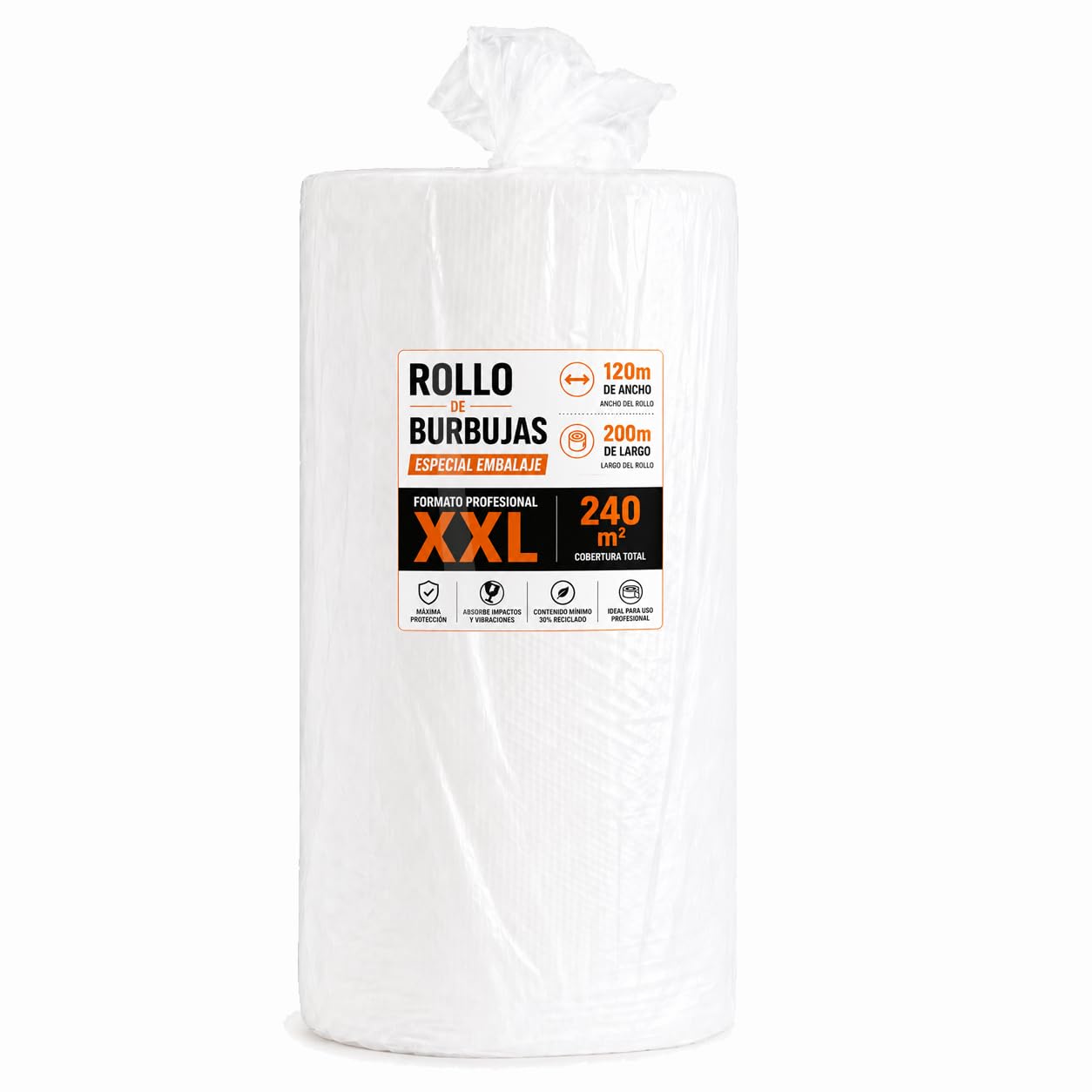 Rotolo di plastica a bolle grande 1,20 x 200 m (240 m²) | Carta a bolle Imballaggio professionale per traslochi, spedizioni, Ecommerce e oggetti fragili | Rotolo bolle XXL resistente 7 kg (1)