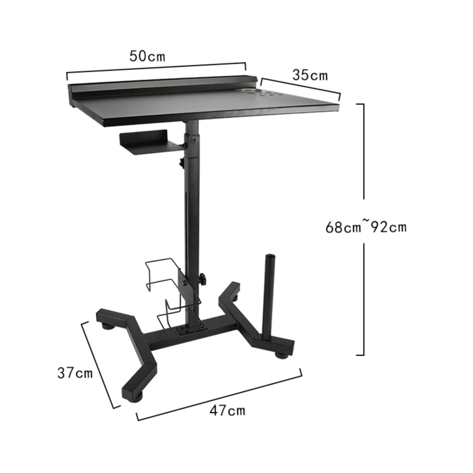 Professional Workstation Carrello Postazione Estetica Tavolo da Lavoro Vassoio Regolabile Struttura in Porta Bicchiere Stabilità Antiscivolo Adatta