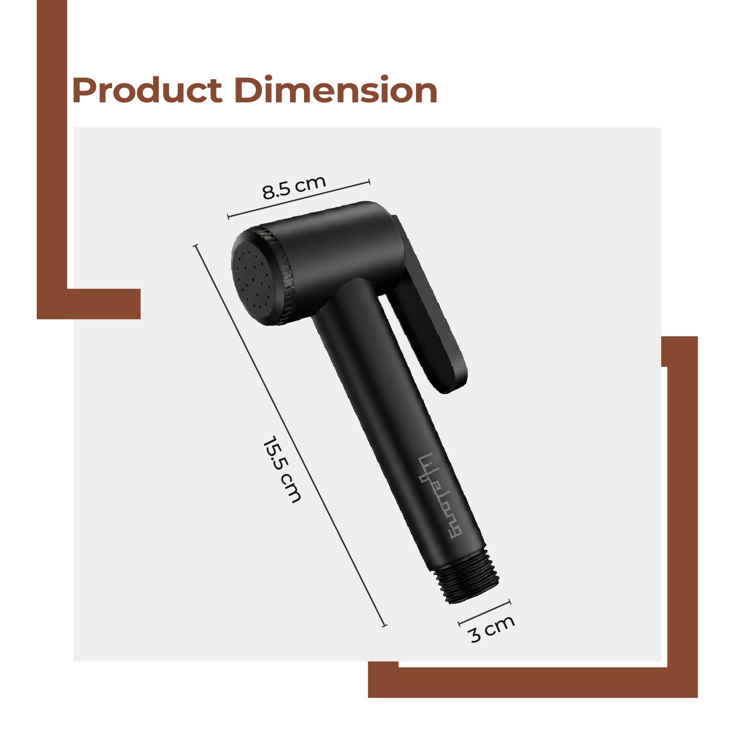 Lifelong Bathroom Water Gun - Jet Spray for Toilet - High Pressure Health Faucet, ABS Handheld Bidet - SS-304 Grade,1 mtr Flexible Hose Pipe & Wall Hook for English Toilet - Black (LLBAHFB01)