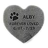 Pet Memorial Headstone Grave Marker Gray Natural Stone Heart 8 for Your Dog Or Cat Personalized