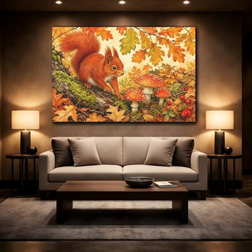 Toile écureuil roux pour réchauffer un mur blanc - 2