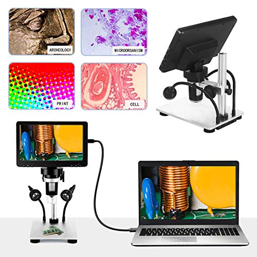 7 Inch LCD Digital Mikroskop, HD 1080P, 1200X Magnification,USB Mikroskop Kamera, 8 Einstellbares LED-Licht, Digital… – Bild 3
