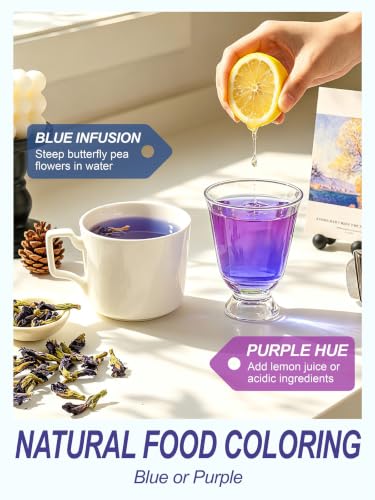 Image of TeeLux Butterfly Pea Flower Tea, 1.76oz Whole Blue Pea Flower Caffeine Free