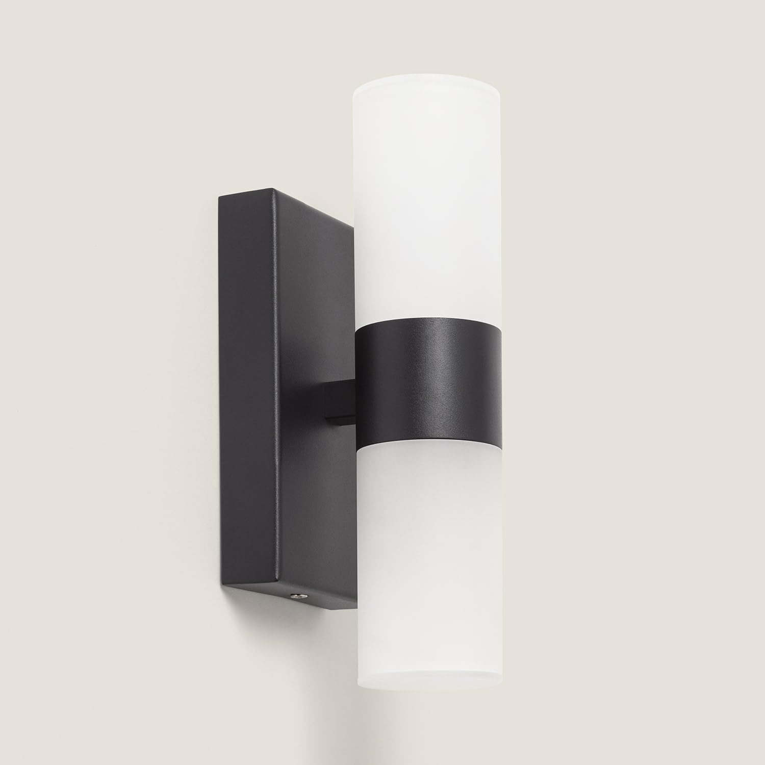 LEDKIA LIGHTING Aplique de Pared Baño Aluminio y PC Arvery Negro Decoración Salón, Habitación, Dormitorio