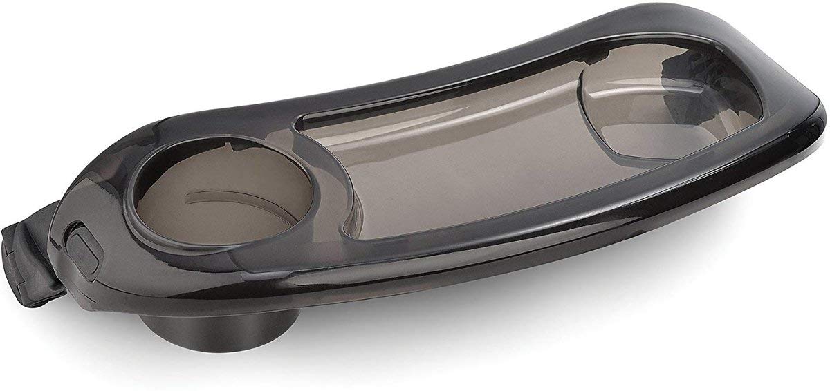 Graphite Swing-Open Snack Tray with Deep Cup Holder