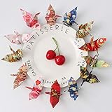 50Pcs 10cm Rainbow Premade Origami Paper Cranes Folded origami cranes Handmade Yuzen Paper Cranes Garlands For Tea Party Favors Wedding Baby Shower Party Supplies Peace Dove-Happiness Good Luck