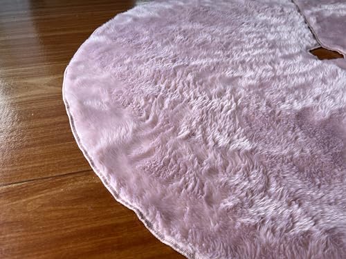 Saia para Arvore de Natal Pelucia Rose 90cm, Tapete de Árvore de Natal Rosa, Saia de Arvore de Natal