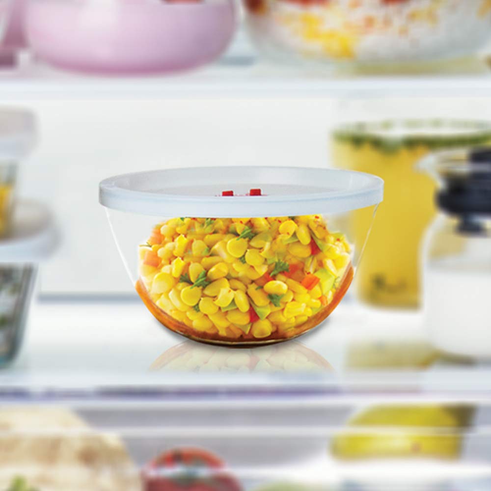Buy Borosil Glass Mixing & Serving Bowls With Lids, Oven & Microwave