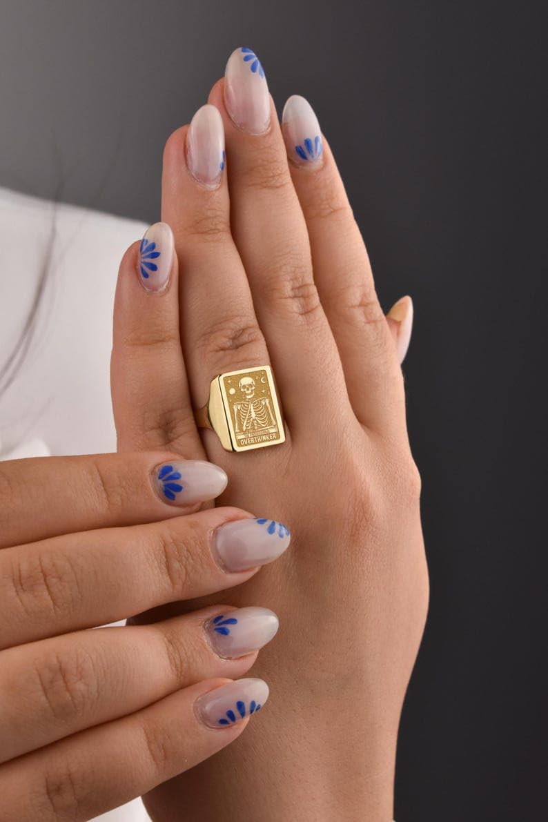 Anello con sigillo professionale per la salute mentale, regalo per la migliore amica, in argento Sterling 925, placcato oro