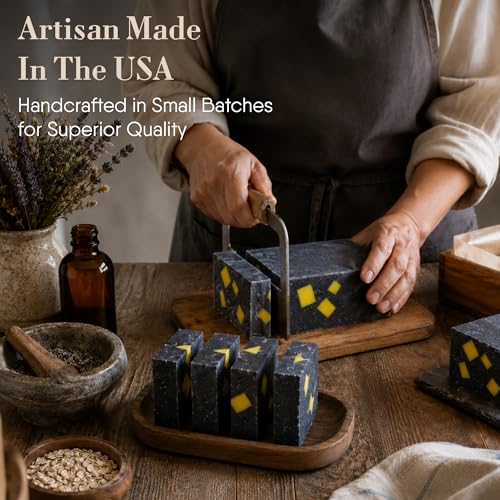 Image of 360Feel Handmade Castile Soap - Pine Tar, 5 oz, 4-Pack | Made in the USA, Cold-Processed, Moisturizing with a Artisanal Scent for Relaxation - Calm, Rich, Creamy Lather