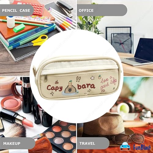Image of FunBlast Pencil Pouch for Girls - Capybara Pouch for Girl, Multipurpose Zipper Pouch, Aesthetic Pouch for Girl, Kawaii Pencil Case, Cute Pouches for Girls, Return Gift for Kids (Multicolor)