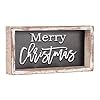 Christmas tiered tray decor merry christmas block sign for shelf mantel farmhouse rustic christmas decoration embossed metal with wood frame  urban country home decor