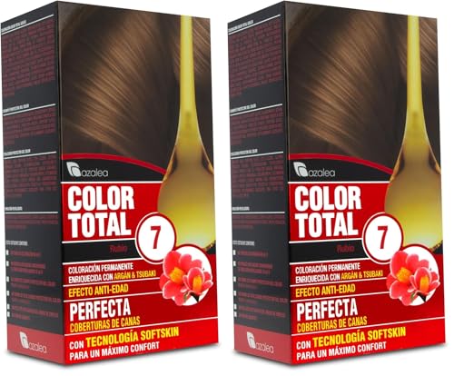ALEA - Tinte Pelo Mujer - Color Total - Nº 7 - Color Rubio - Coloración Permanente en Crema - Aceite Argán y Tsubaki - Cobertura Total de Canas - Aclara 3 Tonos en Cabellos Naturales (Paquete de 2)