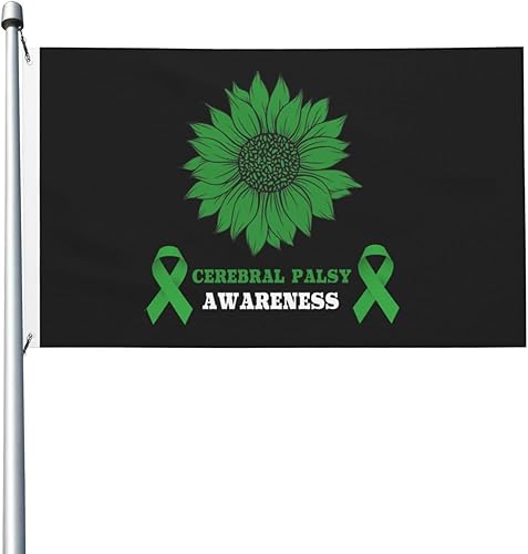 Miniatura 6 de Bandera de 3 x 5 pies para concientización sobre parálisis cerebral de doble cara, grande para pared, dormitorio, sala de estar, decoración colgante